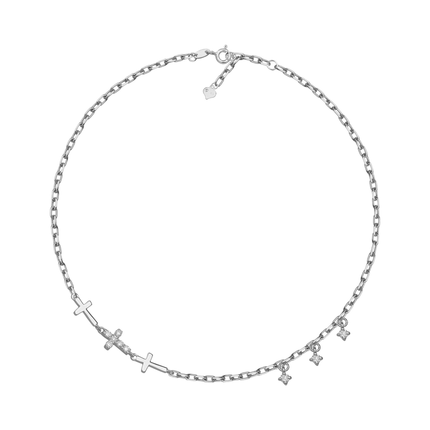 18K white gold bracelet with 0.088ct diamonds