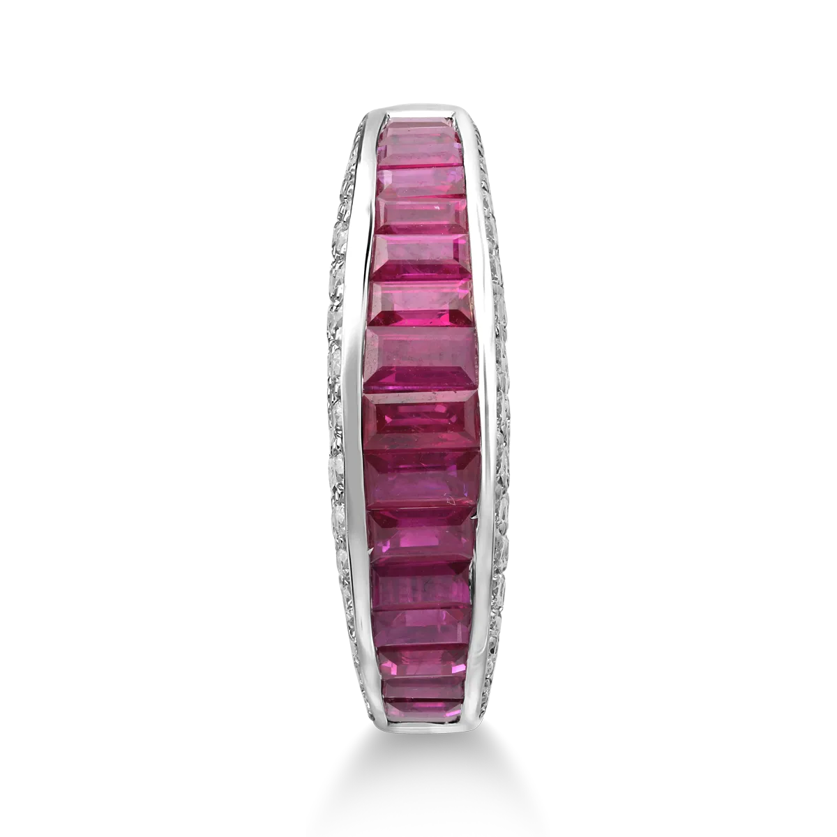 Inel din aur alb cu rubine de 1.7ct si diamante de 0.8ct