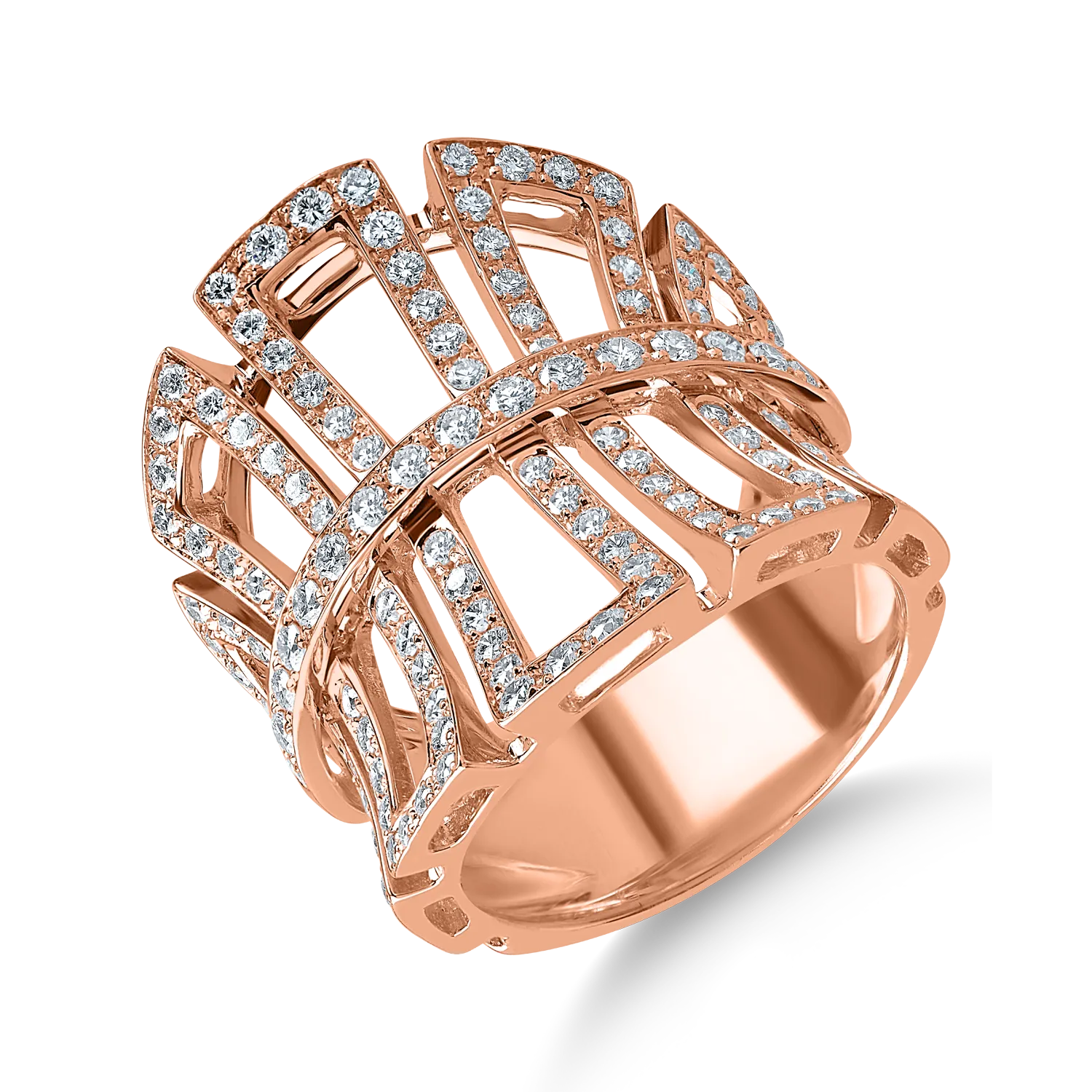 Teilor Inel din aur roz cu diamante de 1.35ct