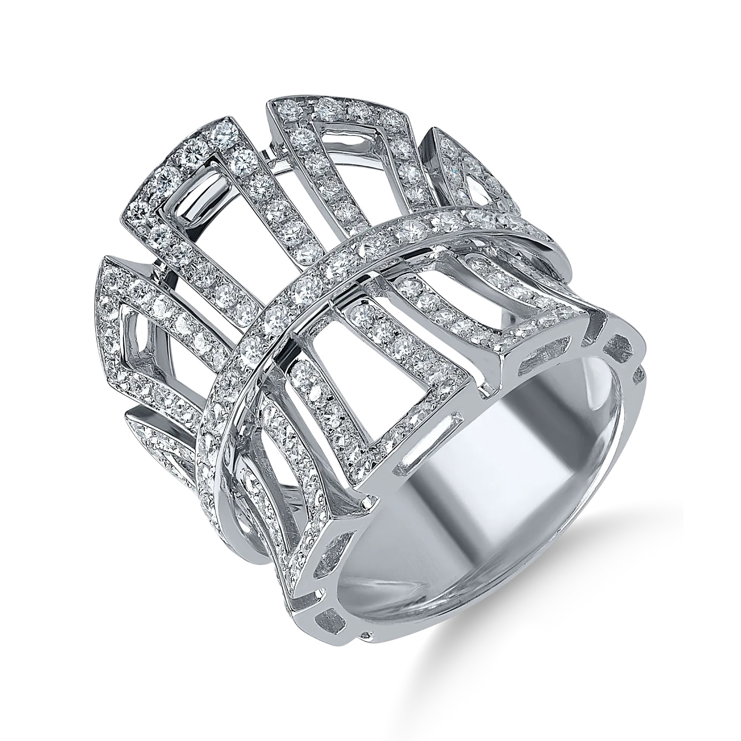 Fehérarany gyűrű 1.35ct gyémántokkal
