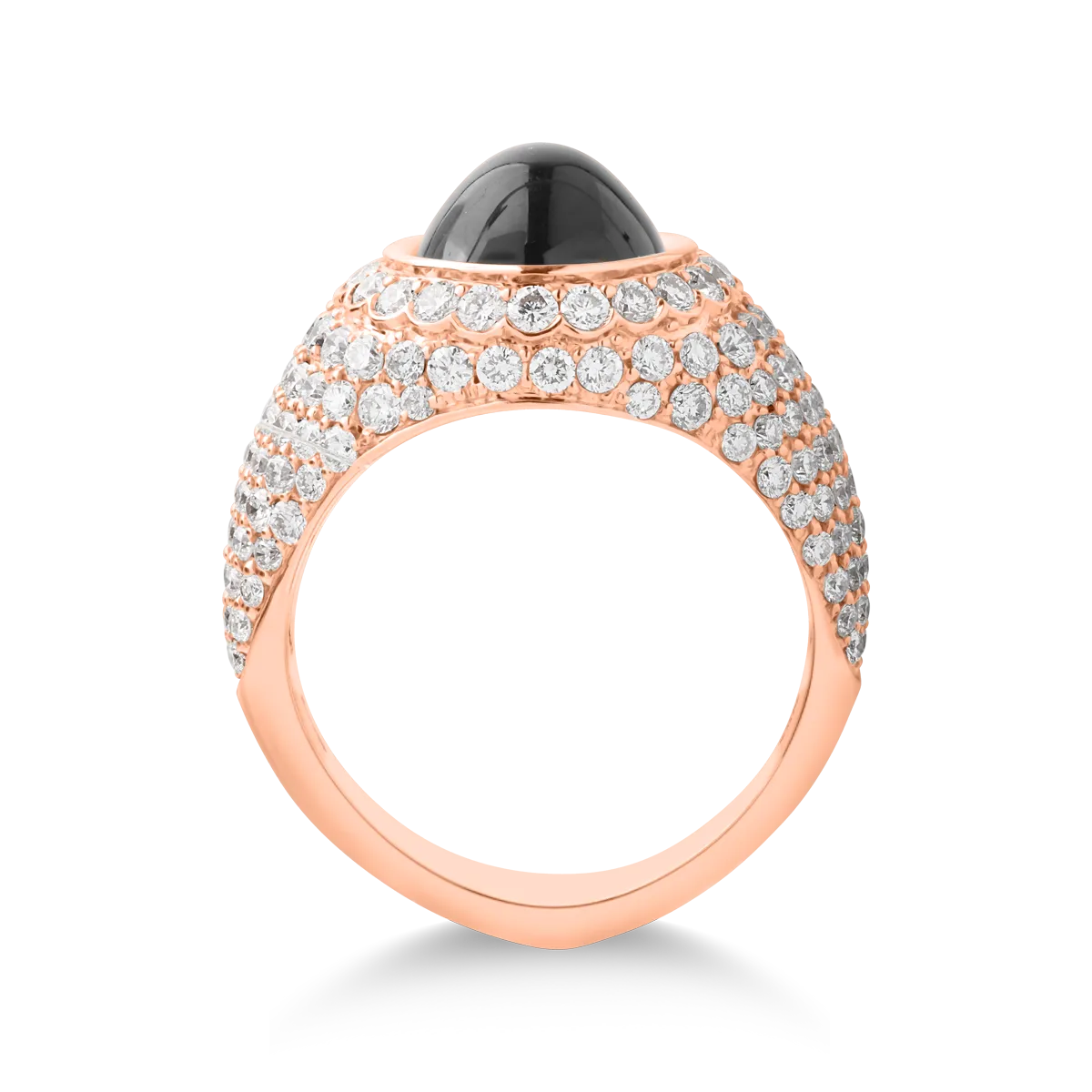 18K rózsaszín arany gyűrű 3.71ct ametiszttel és 2.12ct gyémántokkal