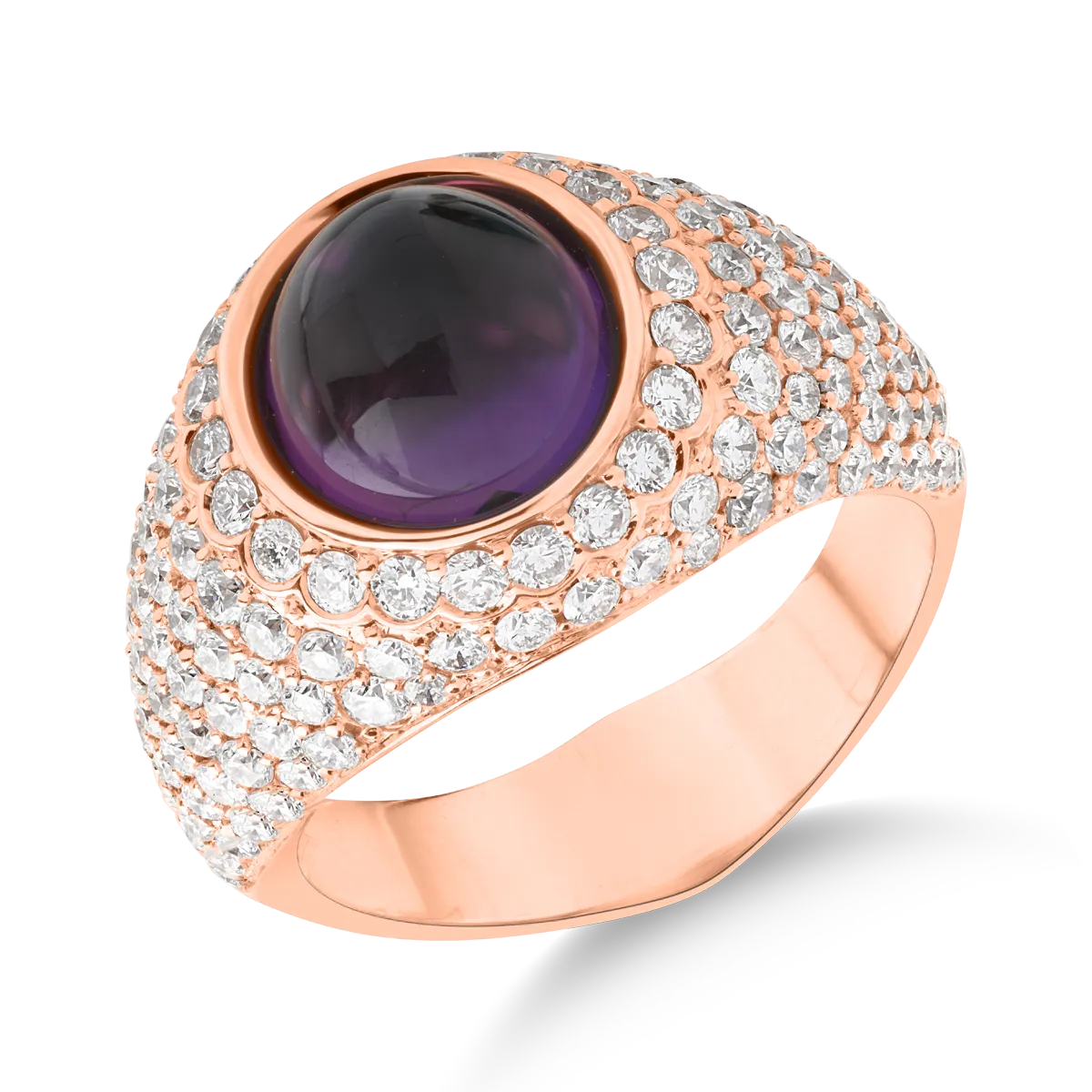Teilor Inel din aur roz cu ametist de 3.71ct si diamante de 2.12ct