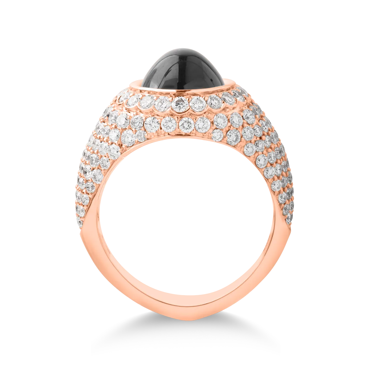 Inel din aur roz de 18K cu ametist de 3.71ct si diamante de 2.12ct