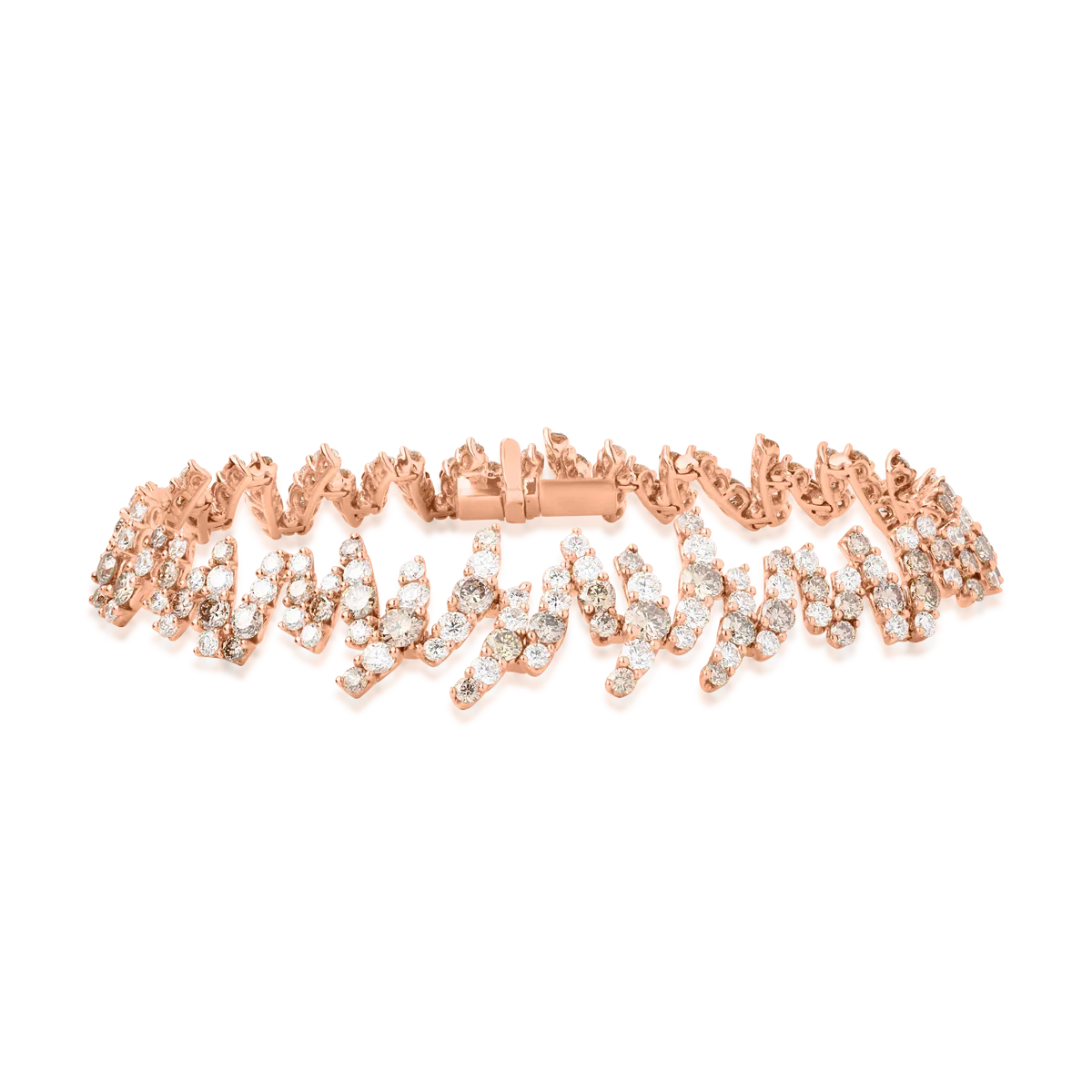 18K rose gold bracelet with brown diamonds of 5.62ct and clear diamonds of 4.2ct