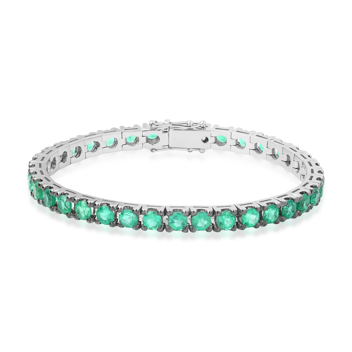 18K white gold tennis bracelet with emeralds of 9ct