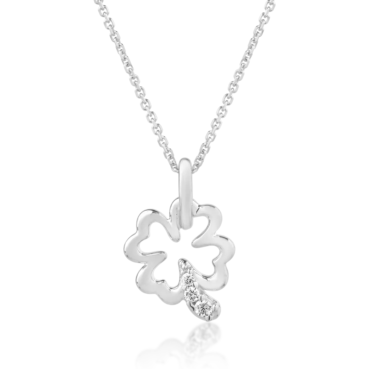 14K white gold pendant necklace