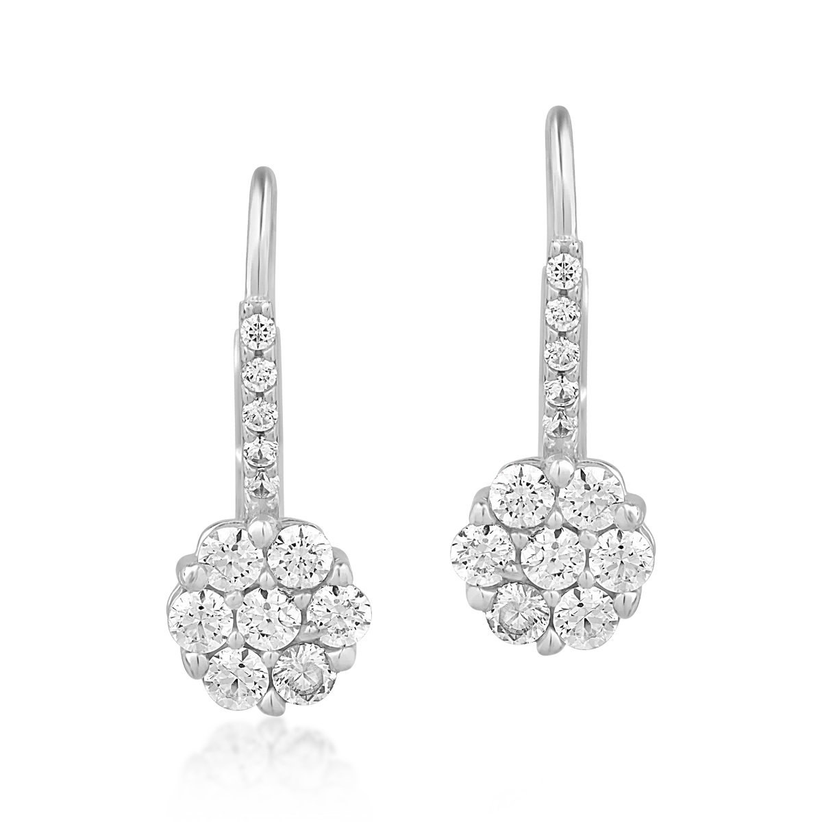 14K white gold earrings