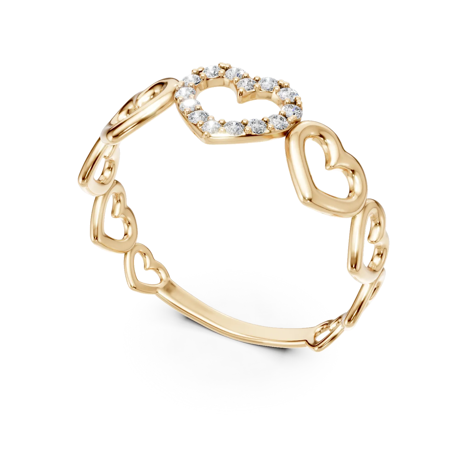 Pierścionek z żółtego 14K złota