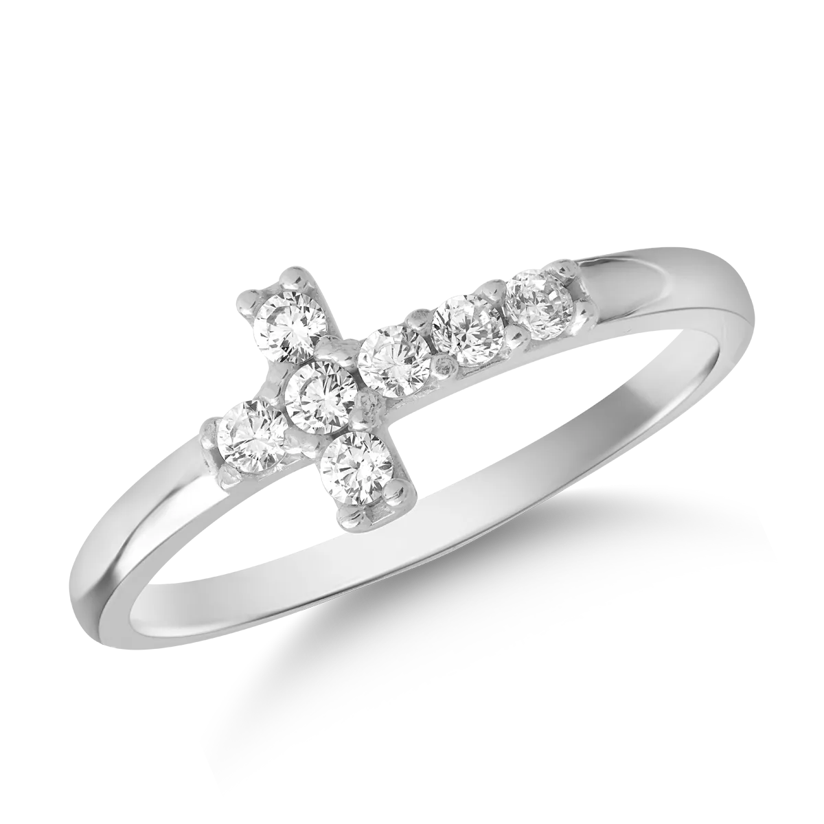 Inel din aur alb de 14K-123787