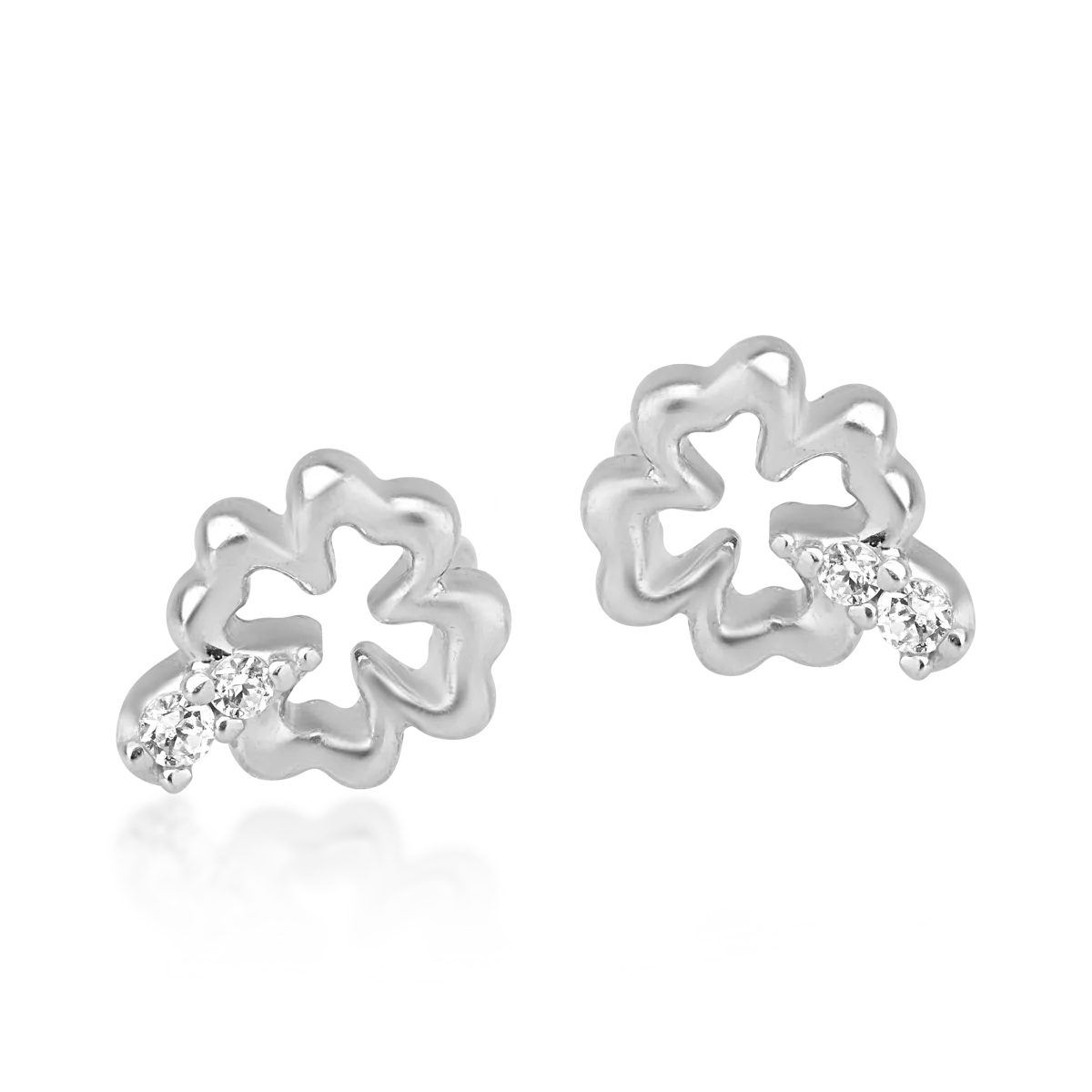 Kolczyki z białego 14K złota