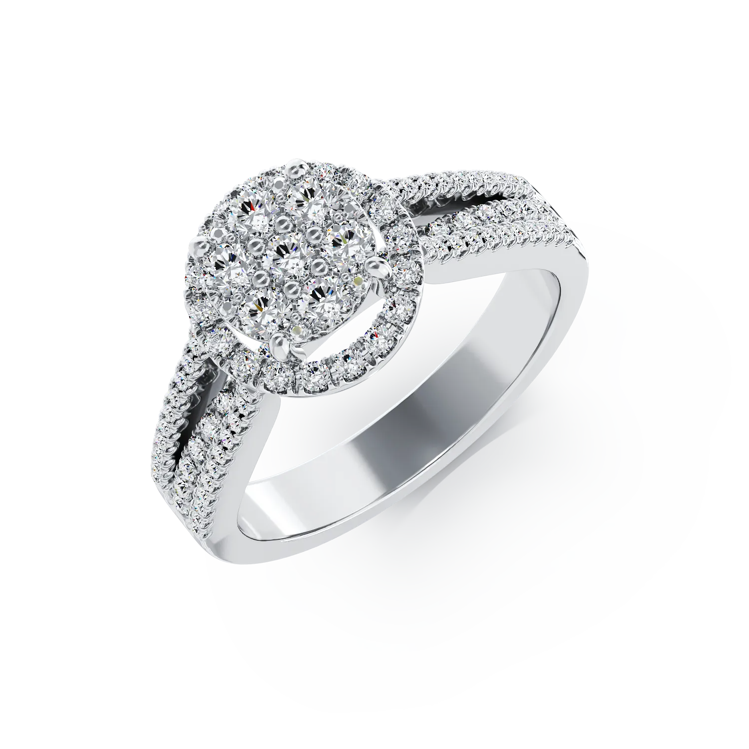 18K white gold engagement ring with 0.57ct diamonds-125012