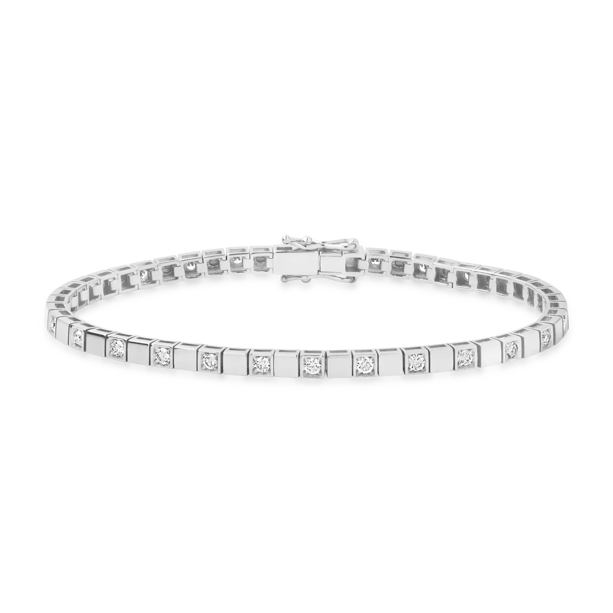 18K white gold tennis bracelet with 1ct diamonds