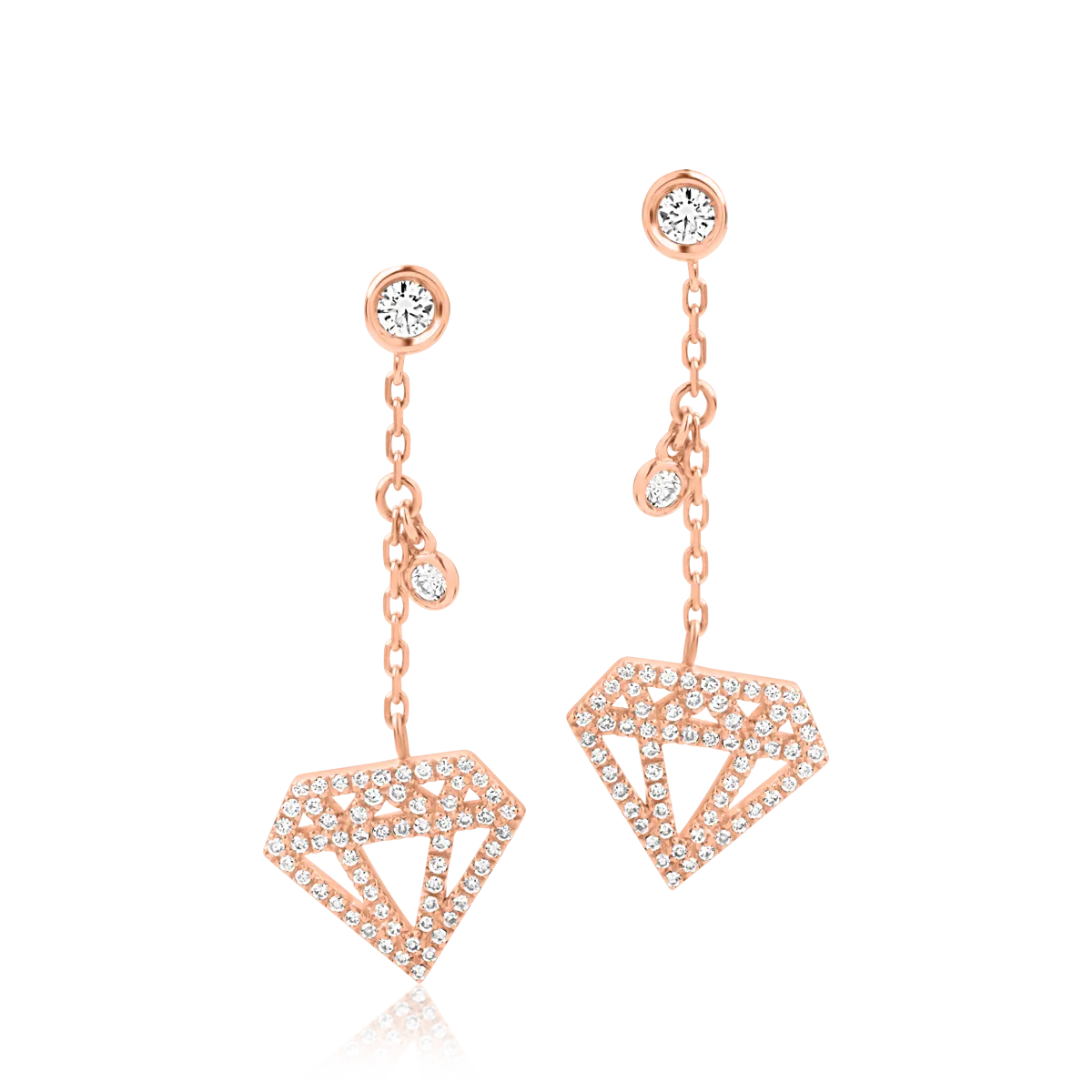 Kolczyki z 18-karatowego różowego złota z diamentami o masie 0,64 ct