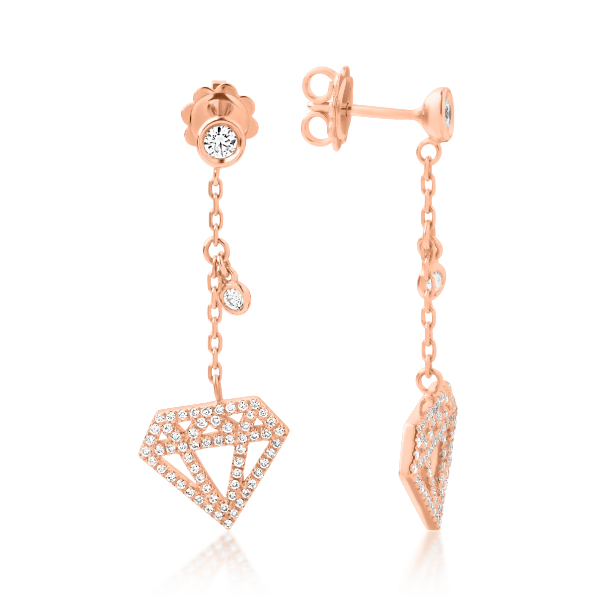 18K rose gold earrings with 0.64ct diamonds