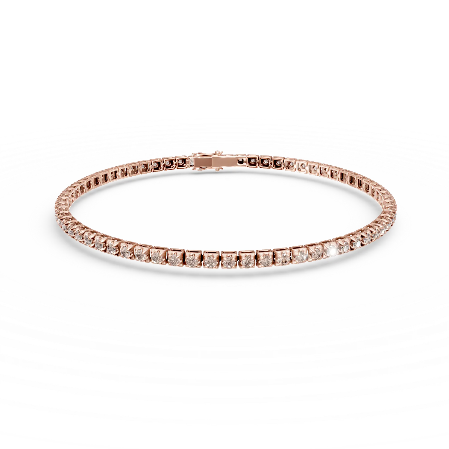 18K rose gold tennis bracelet with 1.5ct brown diamonds-123920
