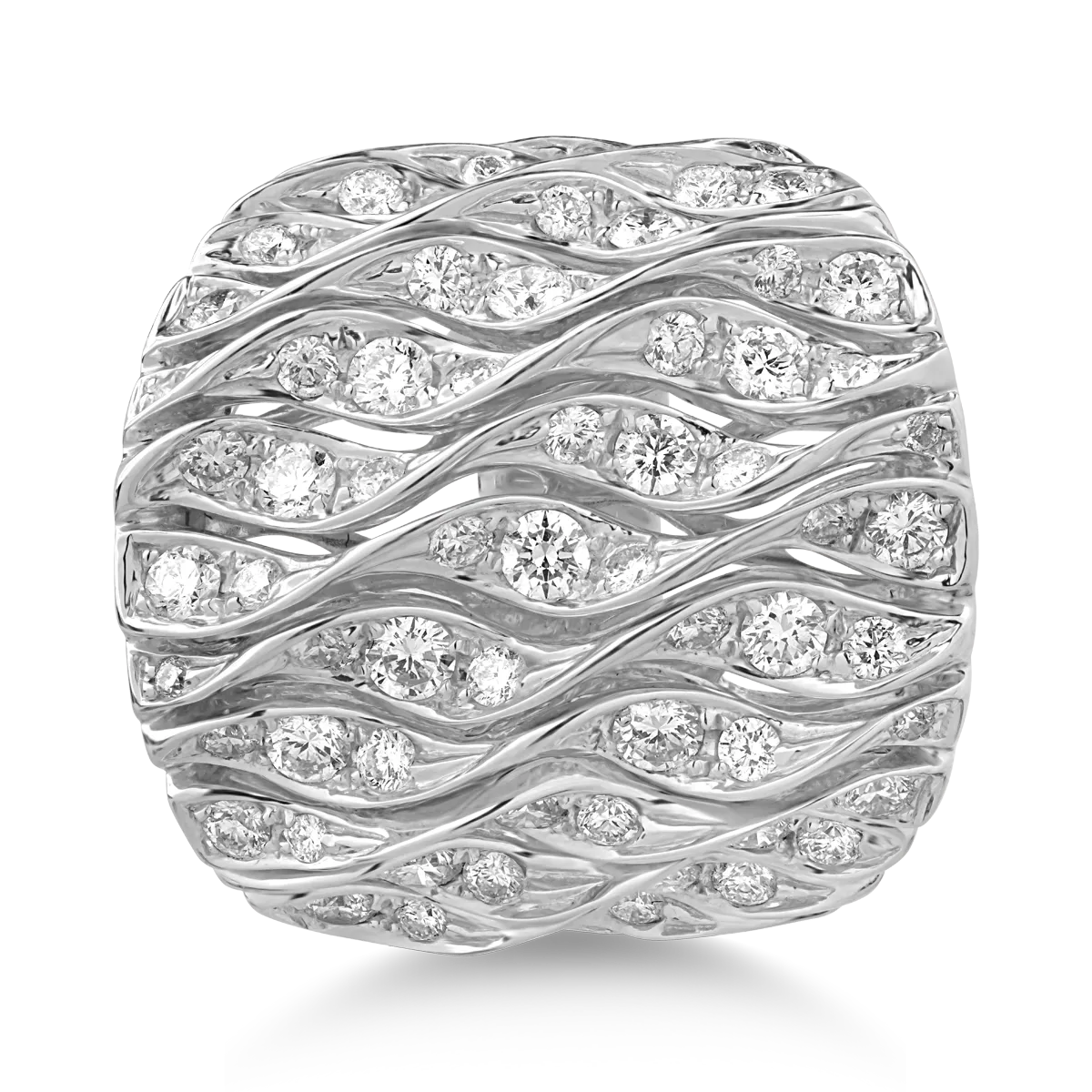 Inel din aur alb de 18K cu diamante de 2.60ct