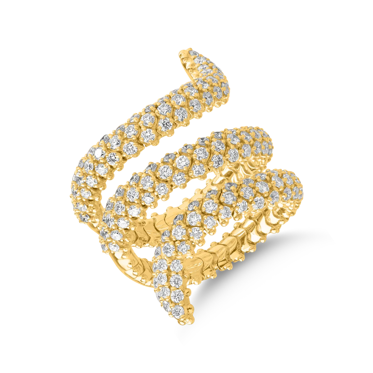 18 karátos sárga arany gyűrű 2.66 karátos gyémántokkal