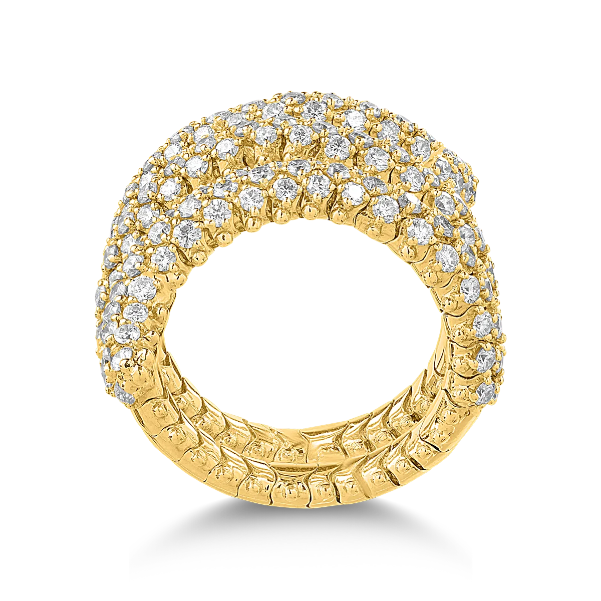 Pierścionek z żółtego 18-karatowego złota z 2.66-karatowymi diamentami