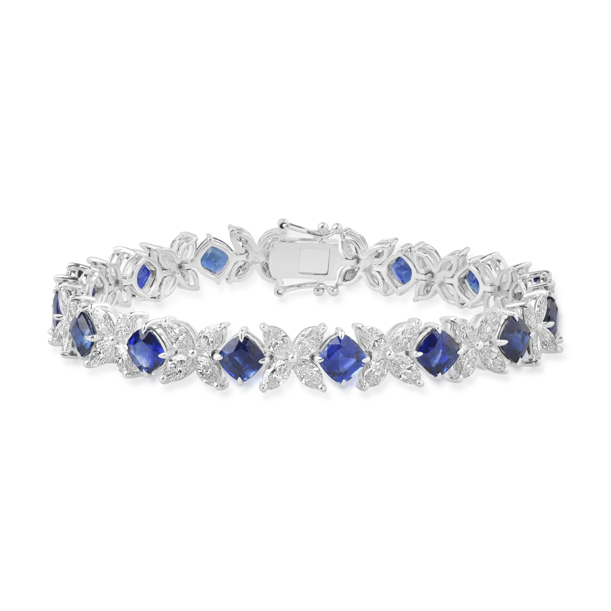 18K white gold bracelet with 10.45ct sapphire and 7.96ct diamonds