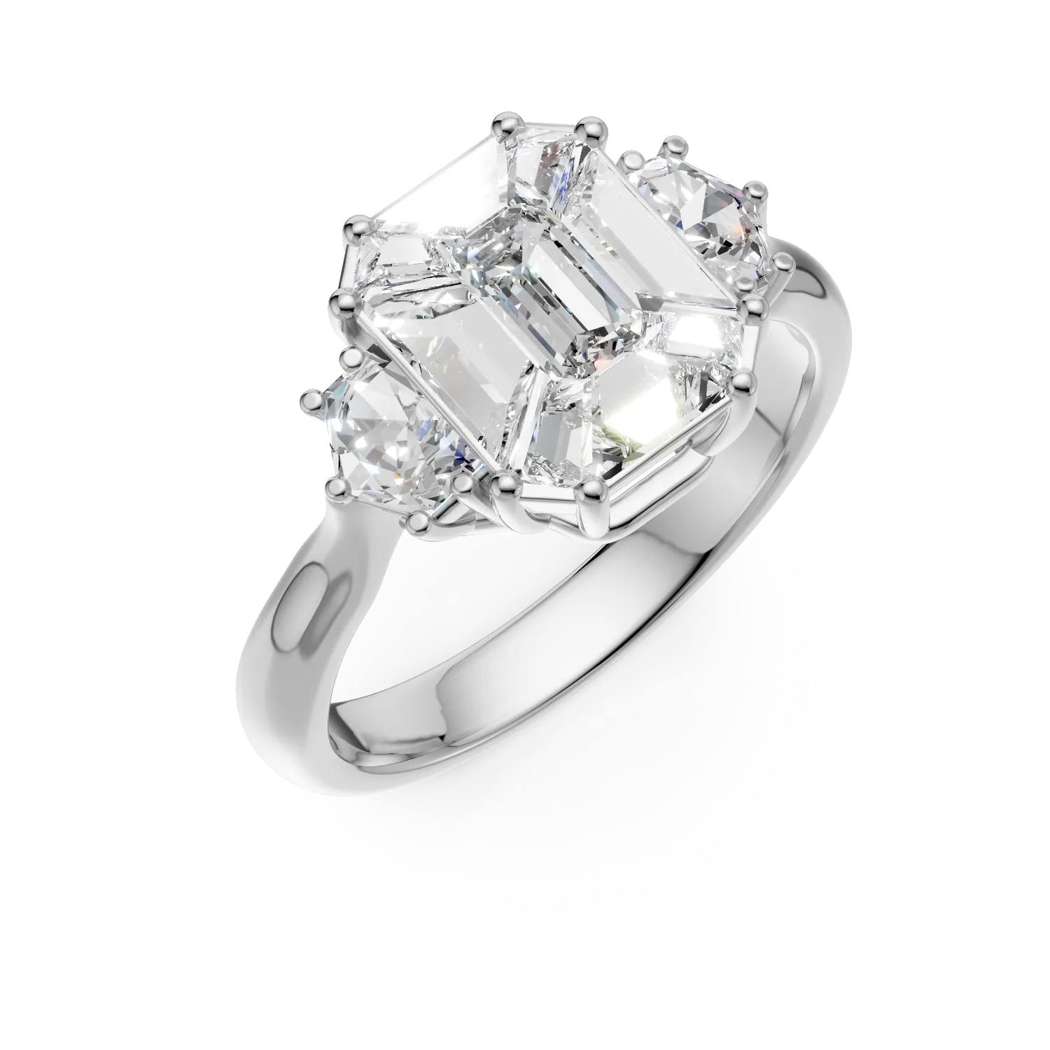 18K fehérarany eljegyzési gyűrű 1.22ct gyémántokkal