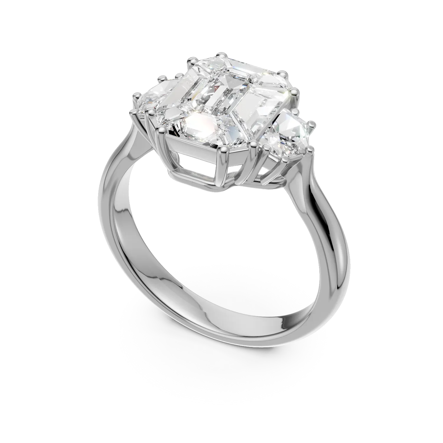 18K fehérarany eljegyzési gyűrű 1.22ct gyémántokkal