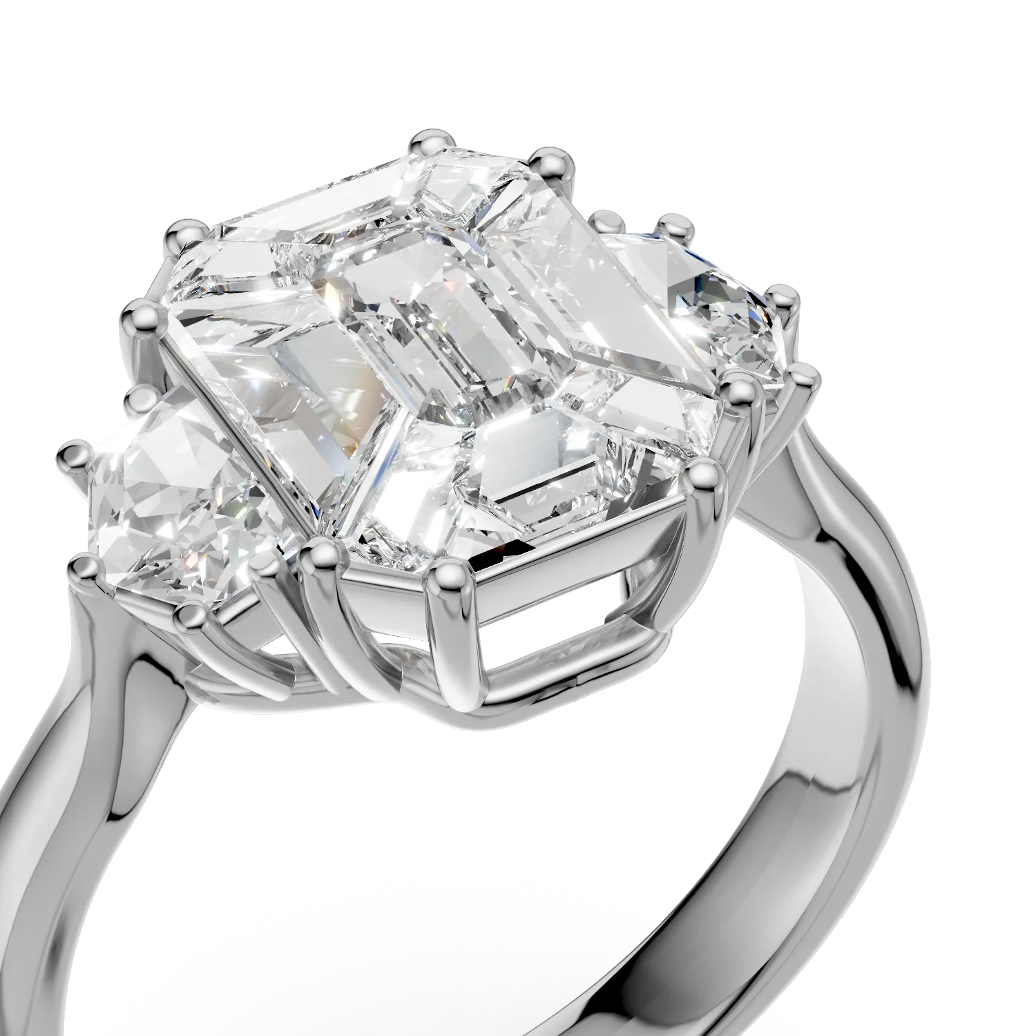 18K fehérarany eljegyzési gyűrű 1.22ct gyémántokkal