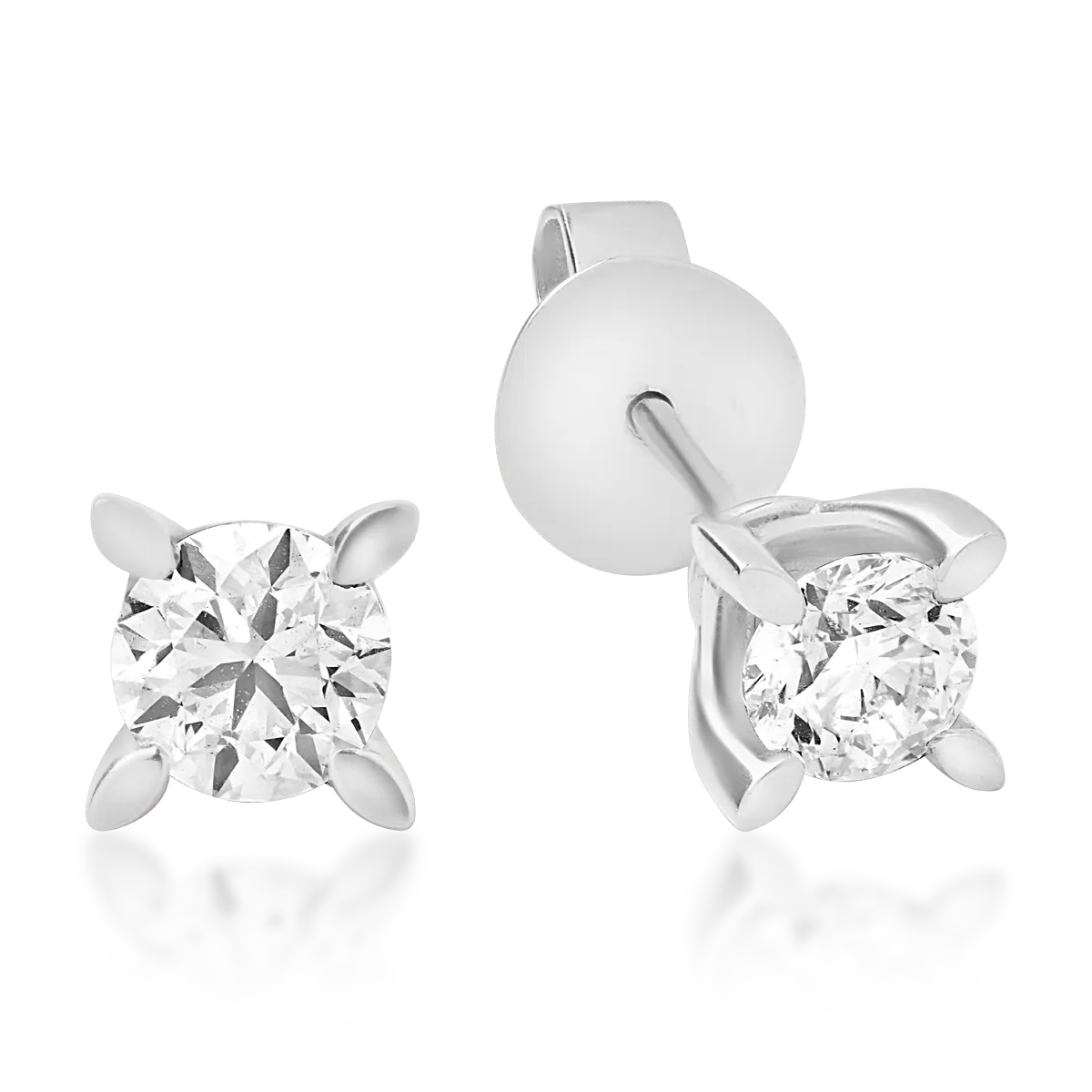 Обеци от 18K бяло злато с 1ct диаманти