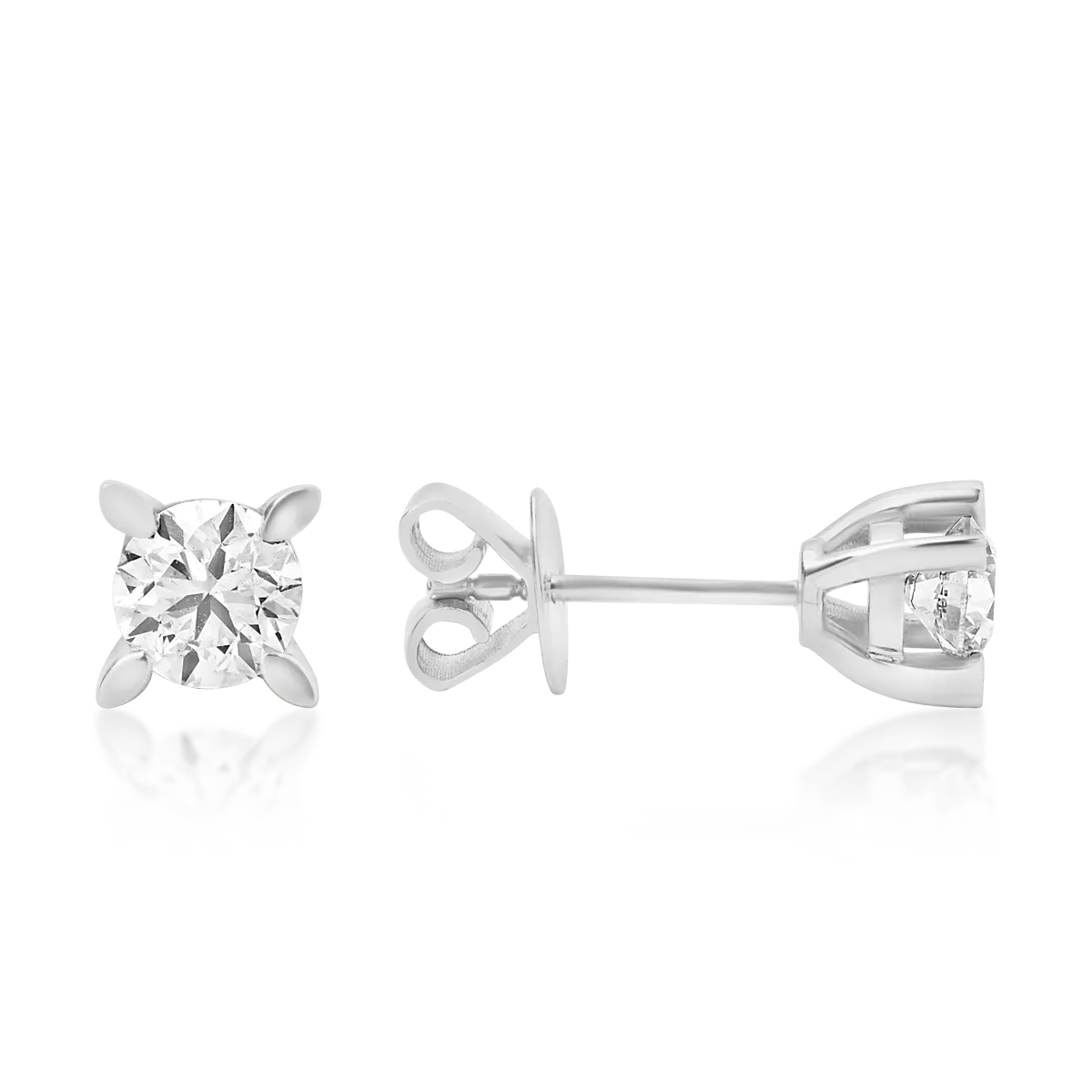 Обеци от 18K бяло злато с 1ct диаманти
