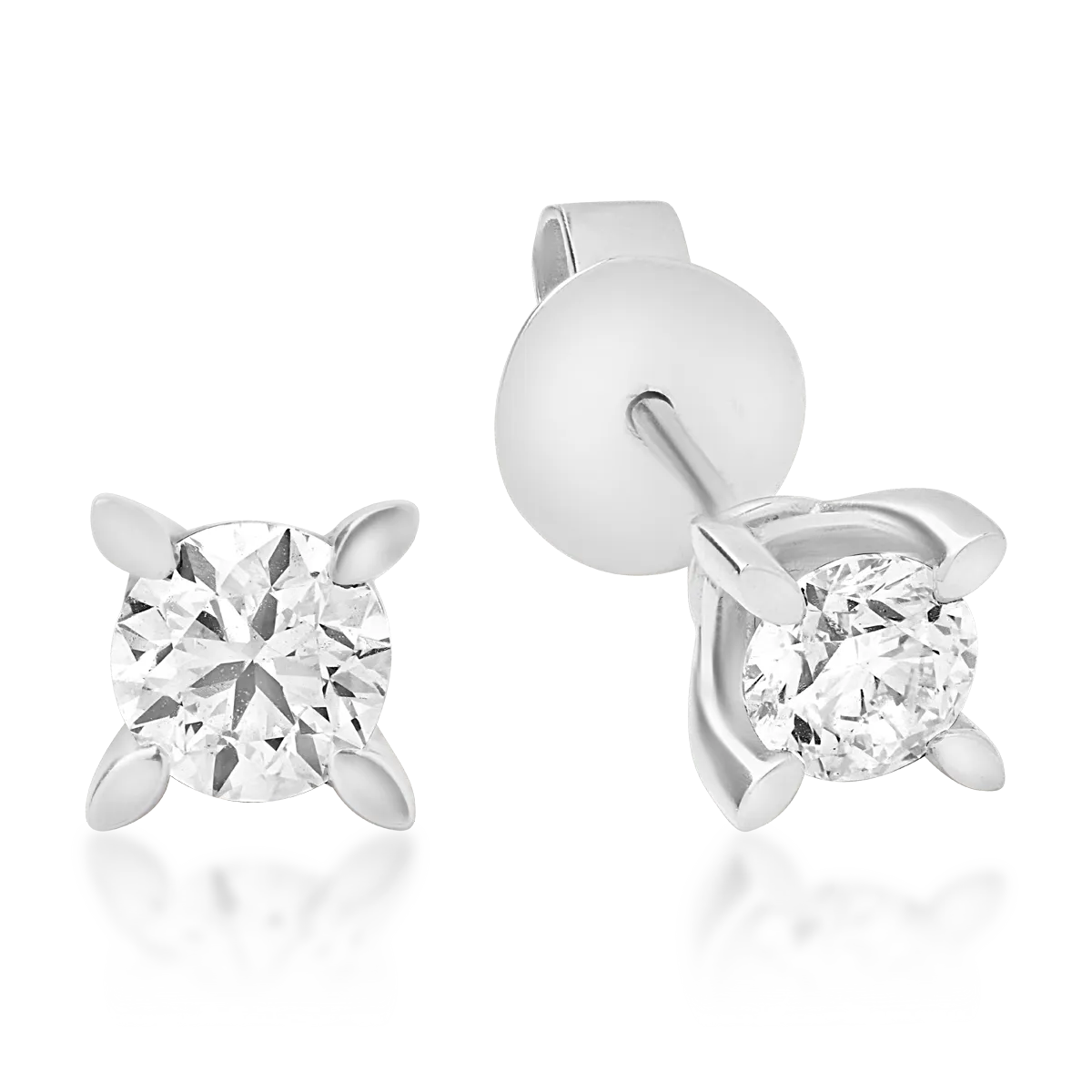 Cercei din aur alb cu diamante de 1ct