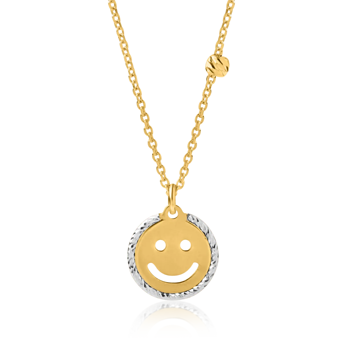 14K white-yellow gold pendant necklace