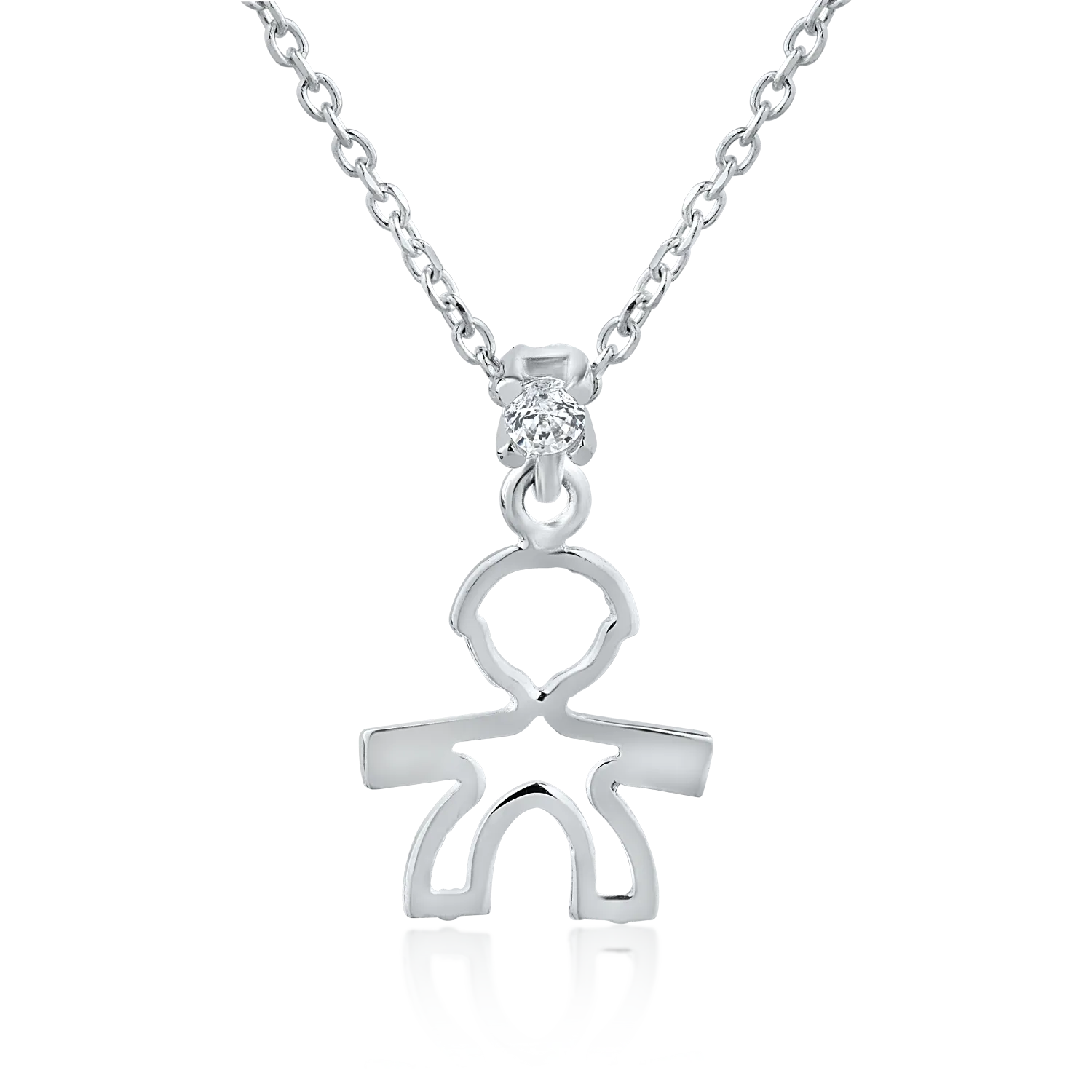 14K white gold pendant necklace