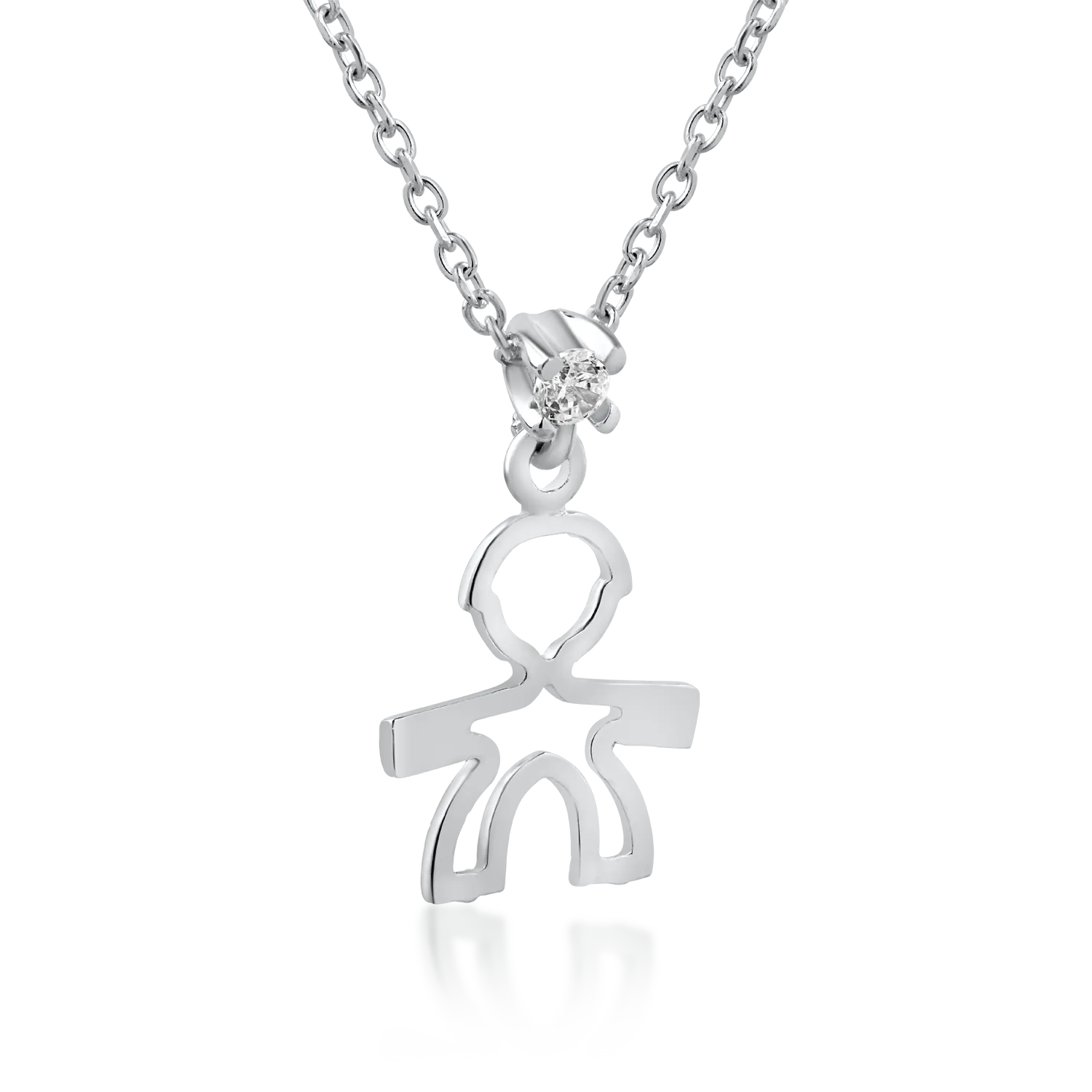 14K white gold pendant necklace