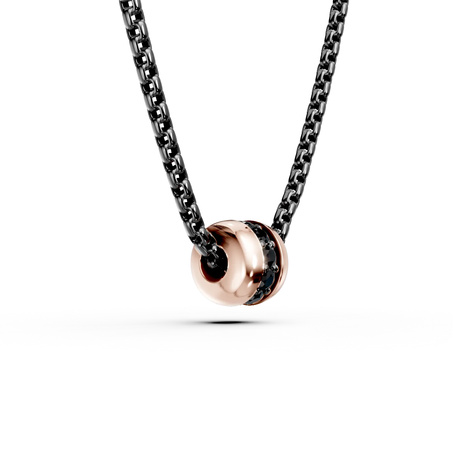 14K rose-black gold men chain