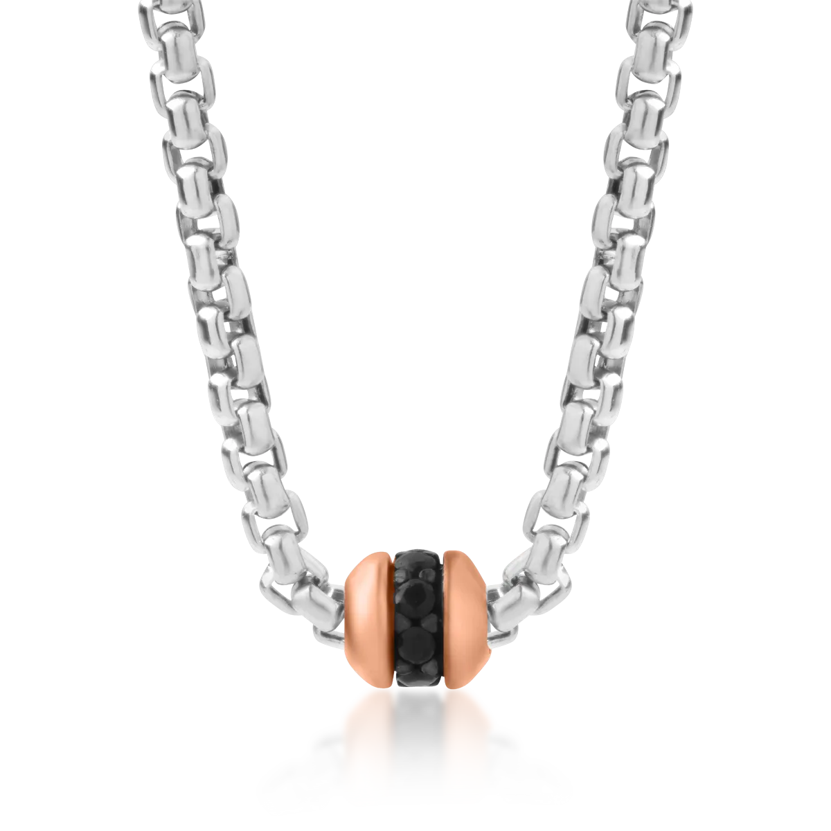 14K бяло-розово златно колие