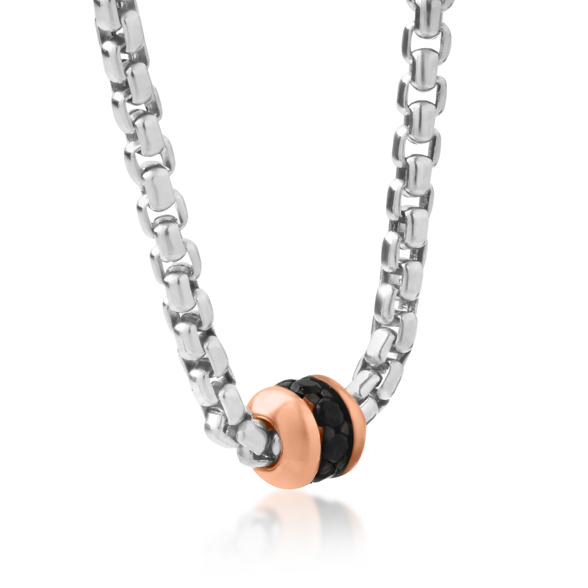 14K бяло-розово златно колие