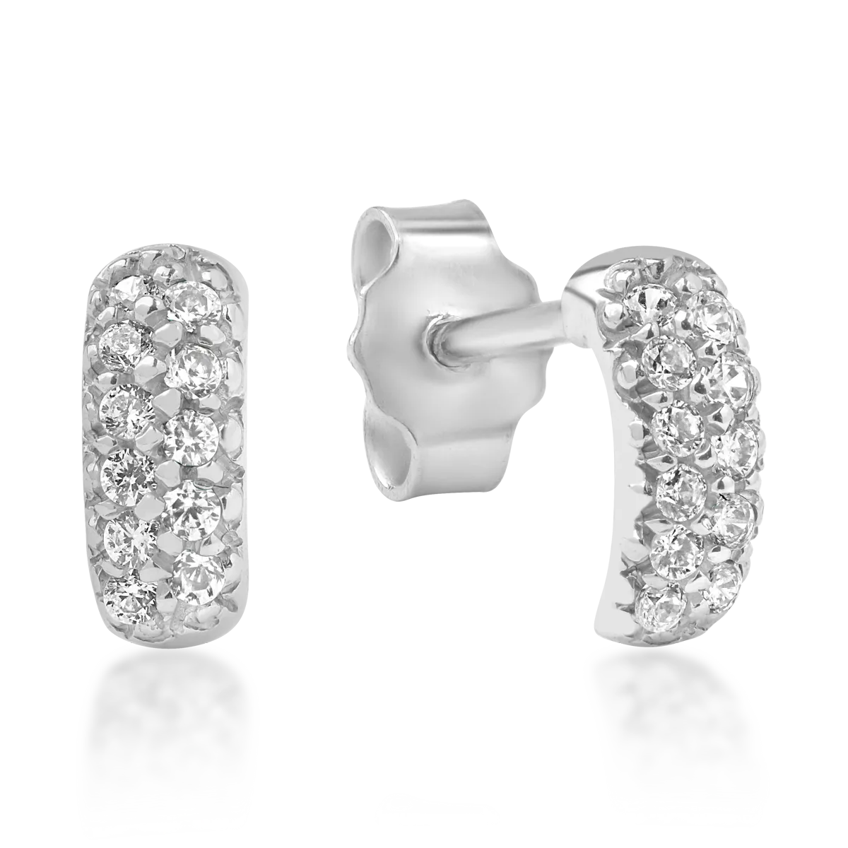 14K бели златни обеци