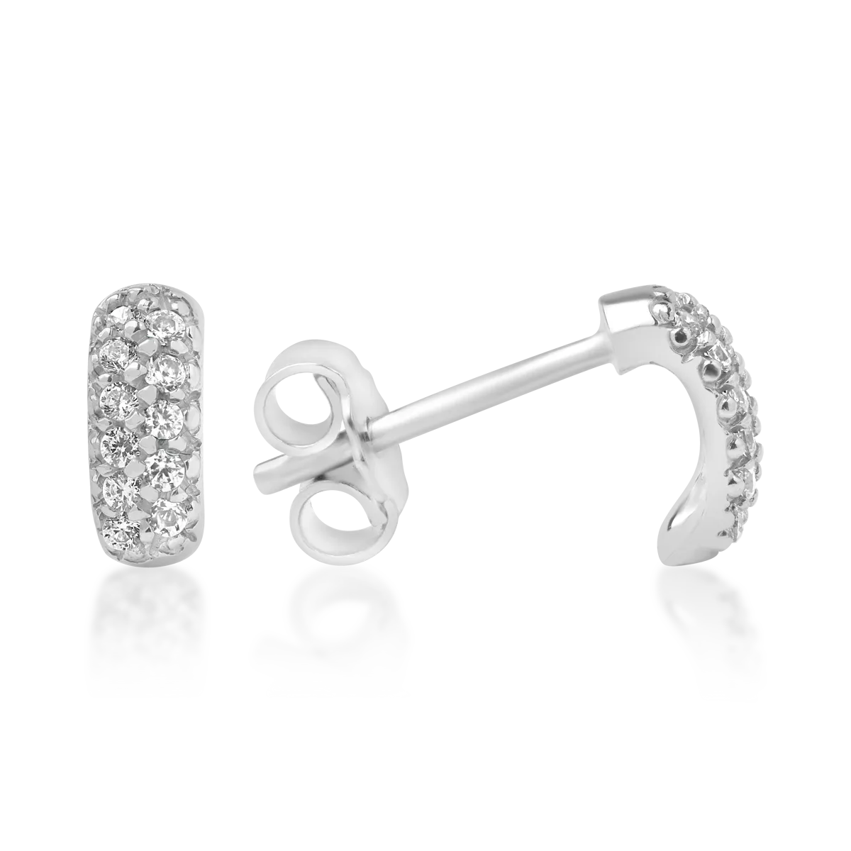 14K бели златни обеци