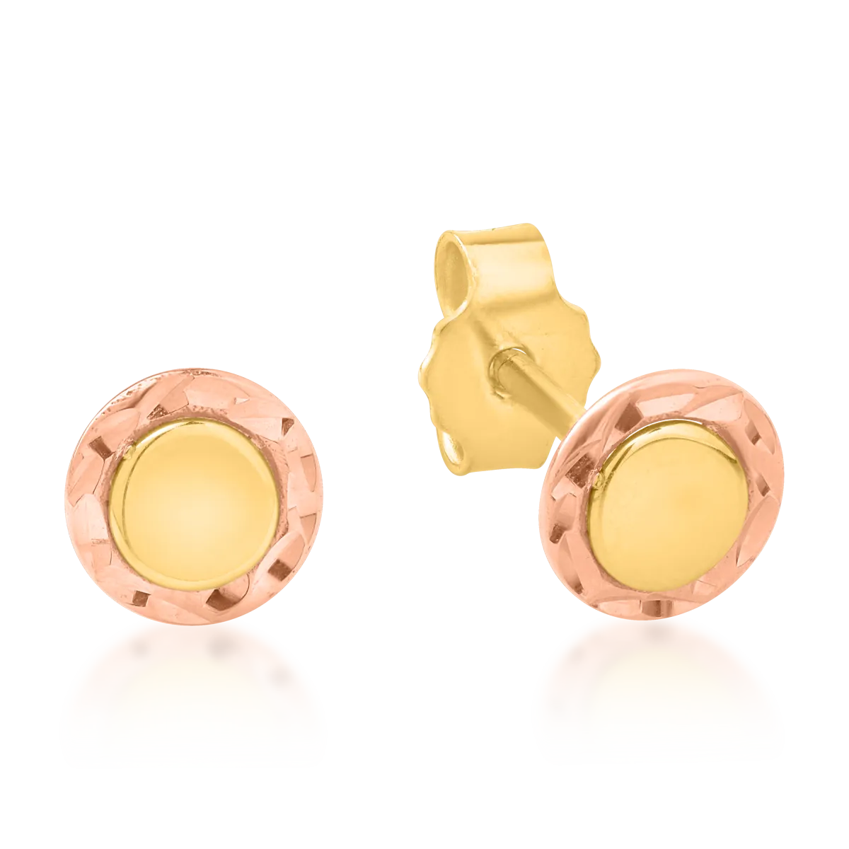 14K yellow-rose gold earrings