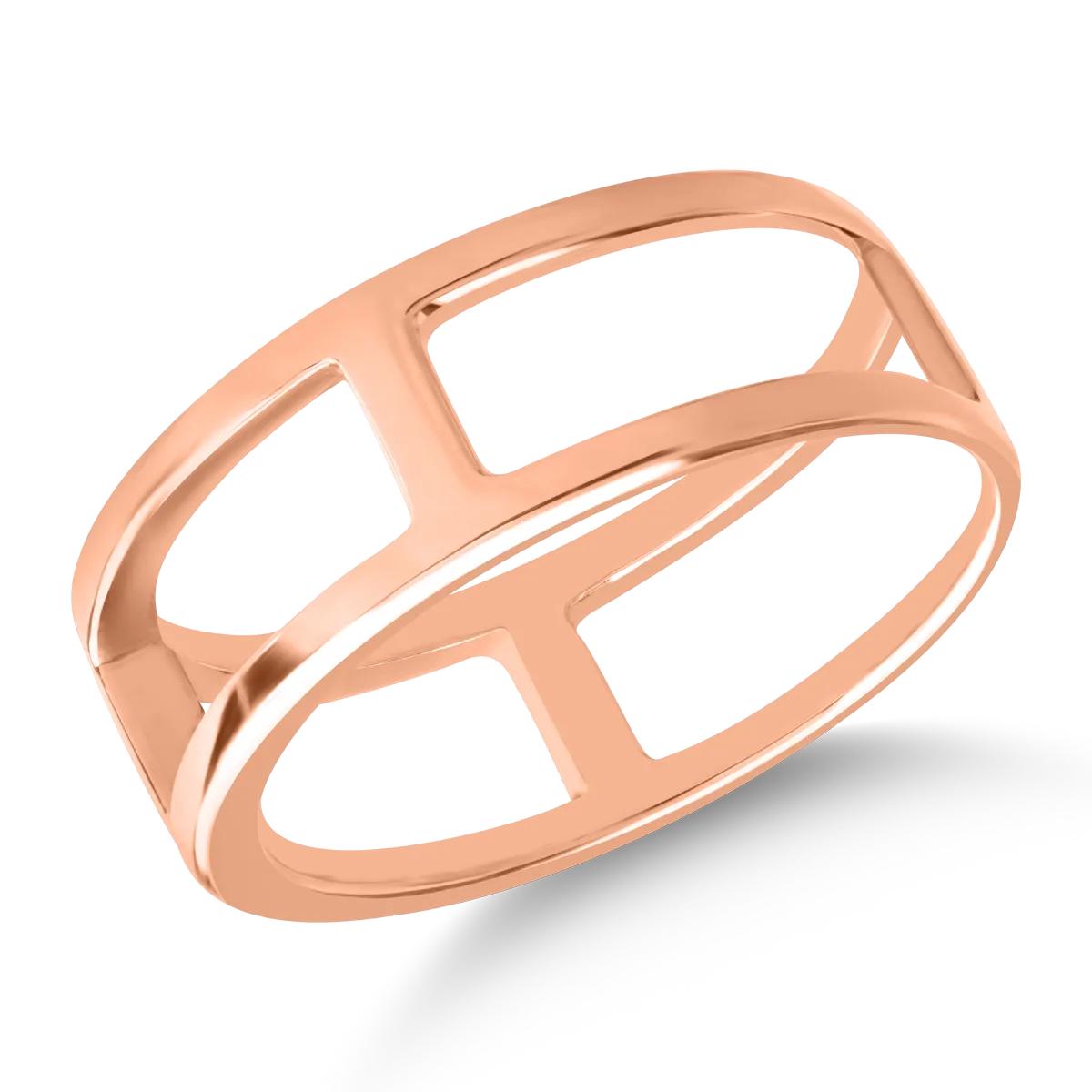 14K пръстен от розово злато