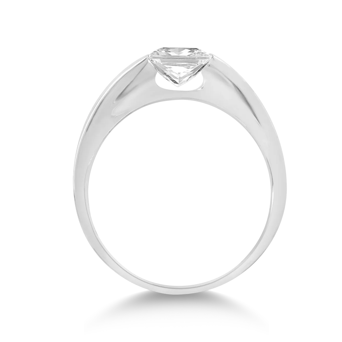 Pierścionek z białego złota 14K