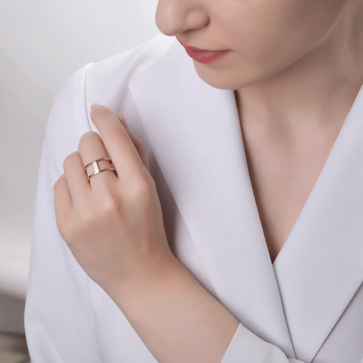 14K rózsa arany gyűrű