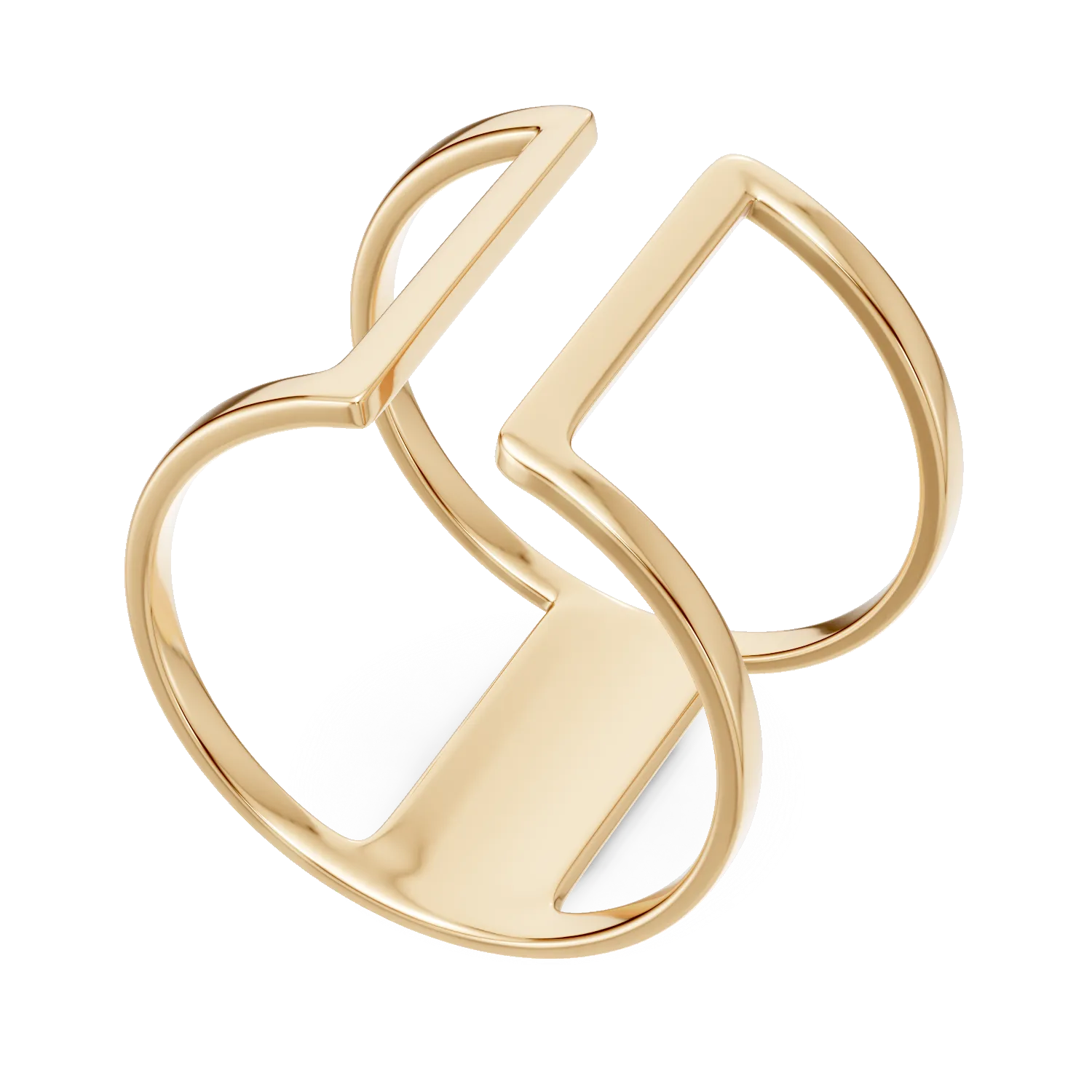 Yellow gold double ring
