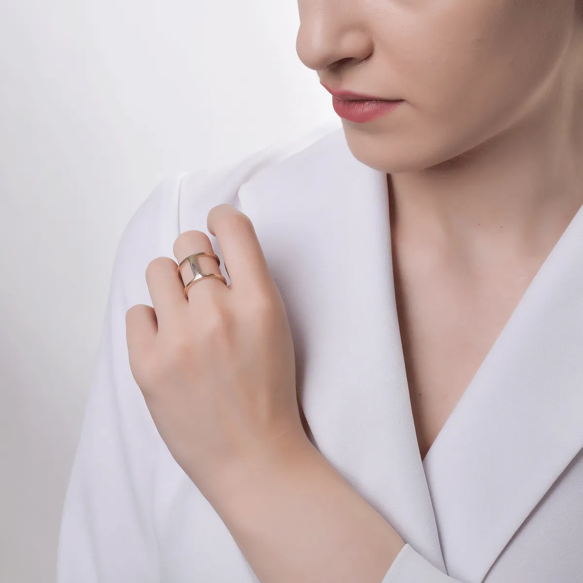 Yellow gold double ring
