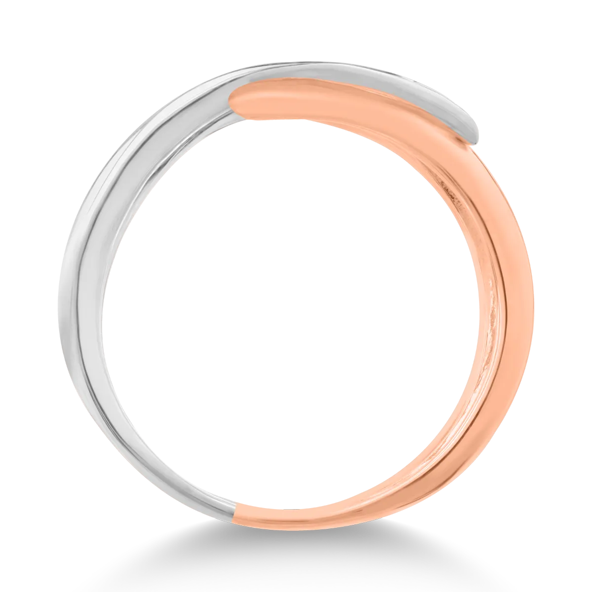 14K white-rose gold ring