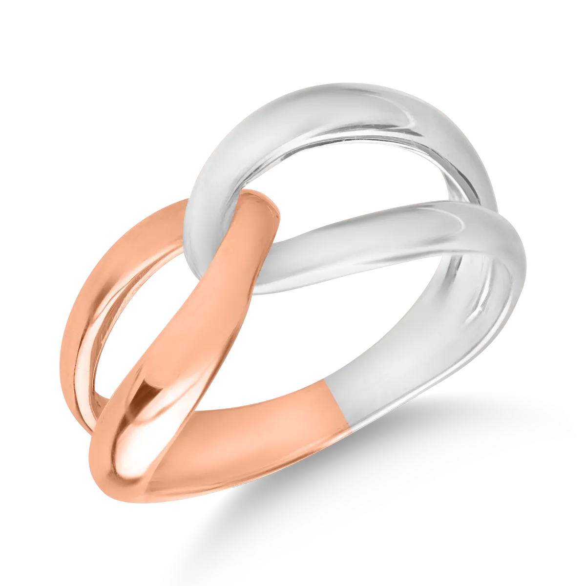 Inel din aur alb-roz de 14K-124086