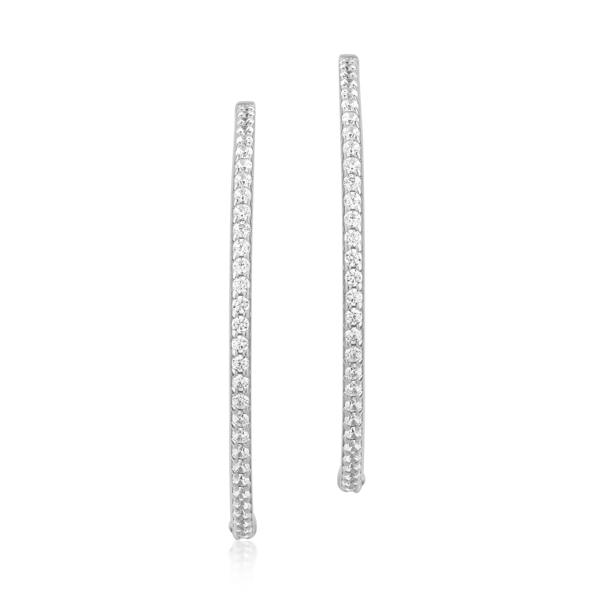 Cercei din aur alb de 14K-124087
