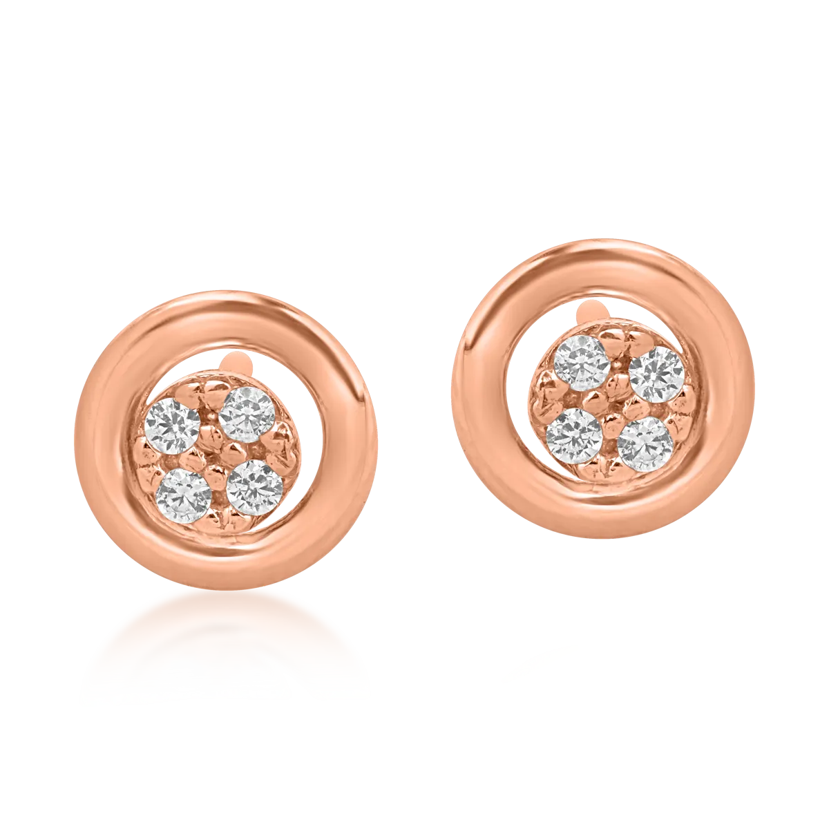 14K розови златни обеци