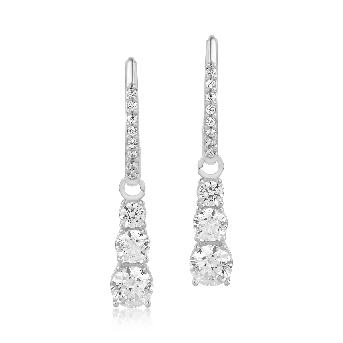 14K white gold earrings