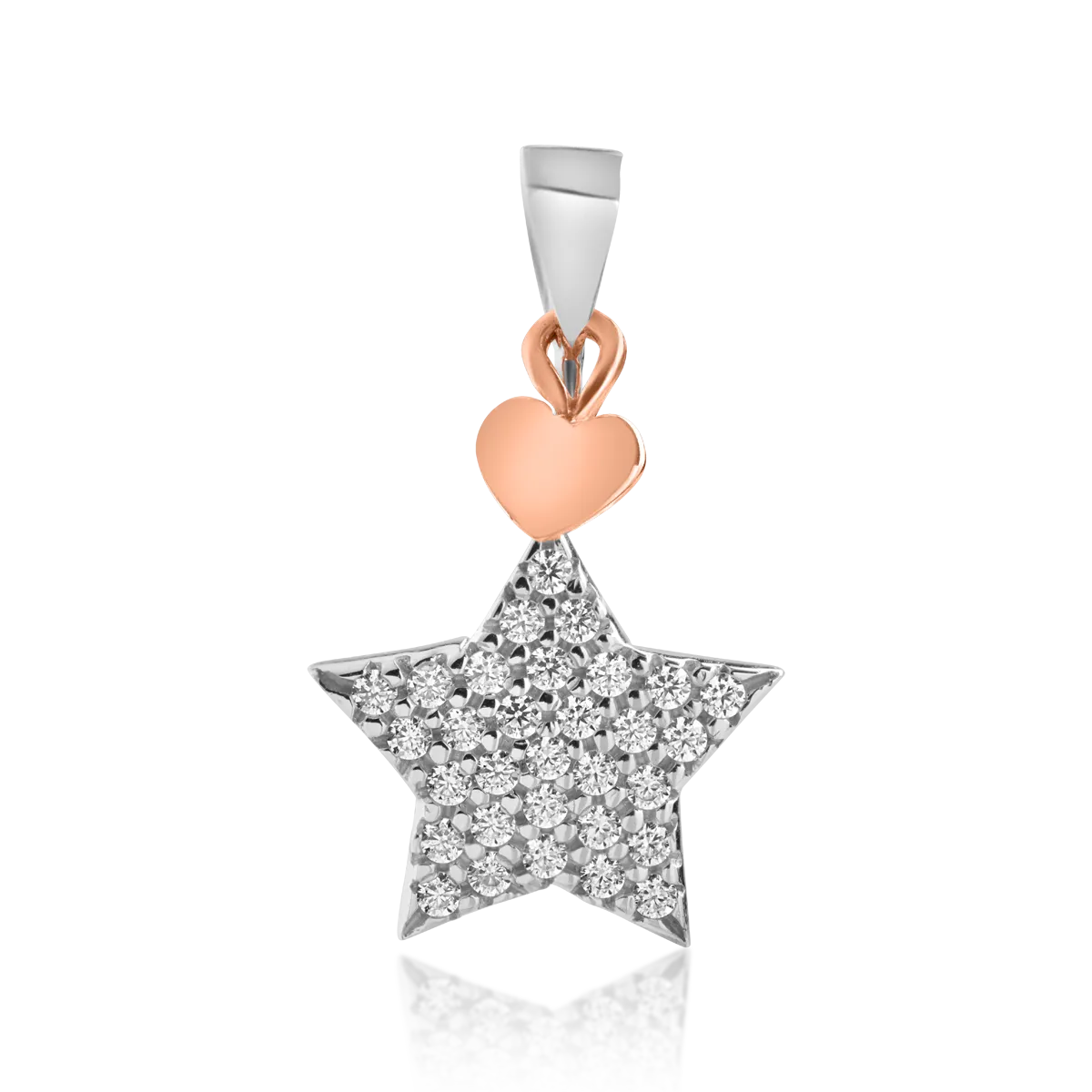 14K white-rose gold pendant