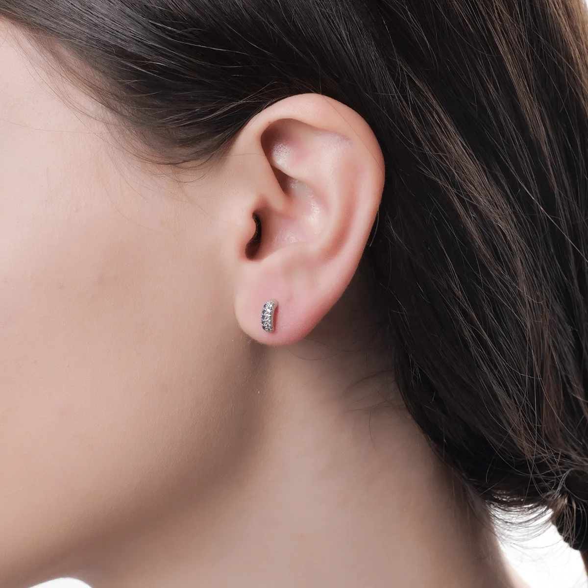 14K бели златни обеци